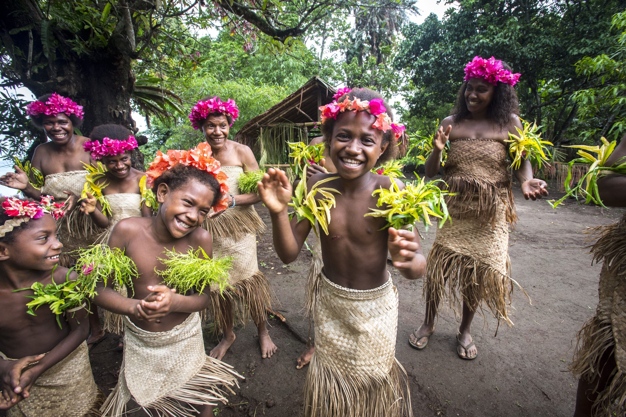 Kids smiling in Vanuatu Village children smiling in Vanuatu