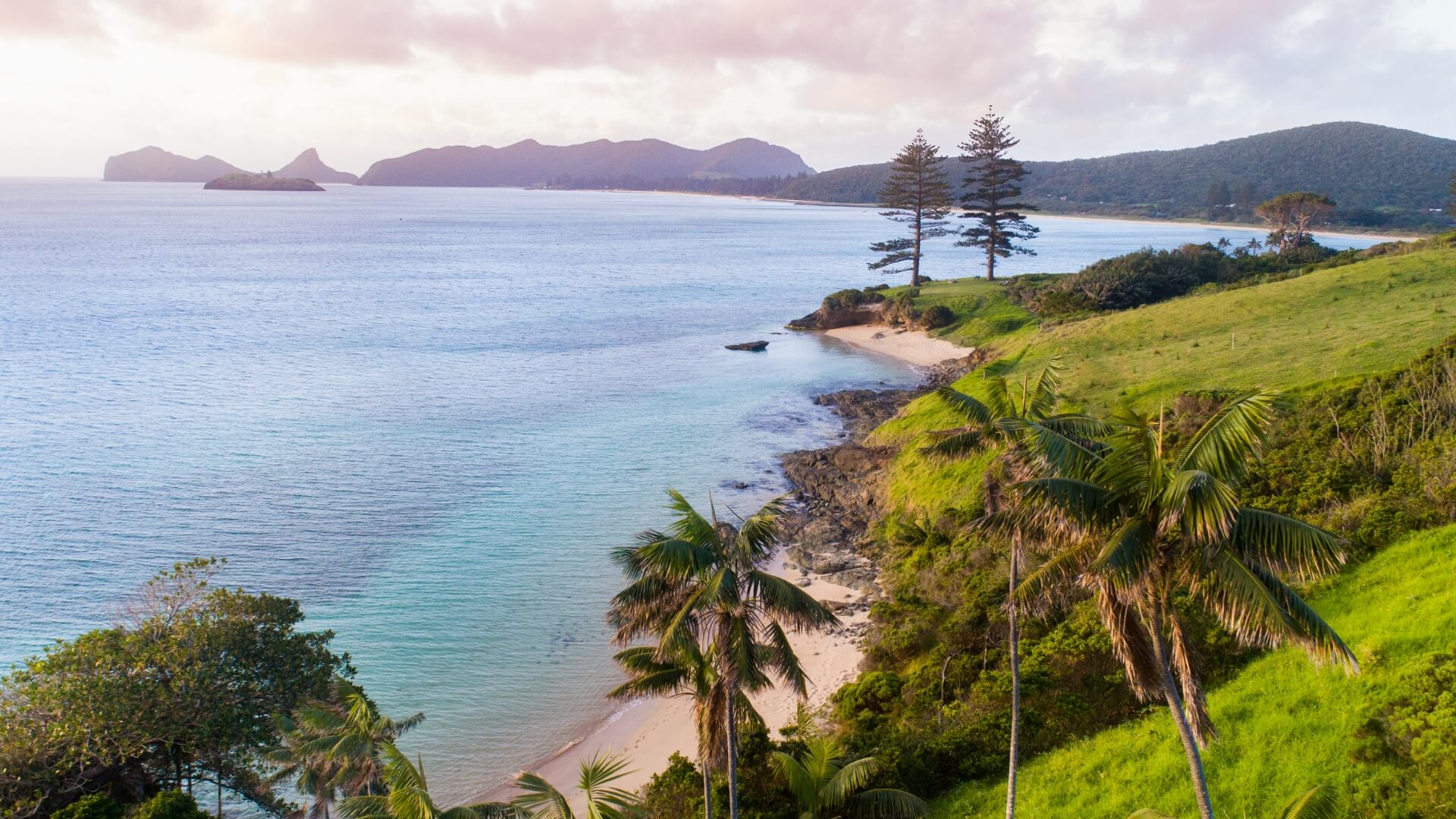 View from Lovers Bay, Lord Howe Island View of Lord Howe Island, looking north from Lovers Bay