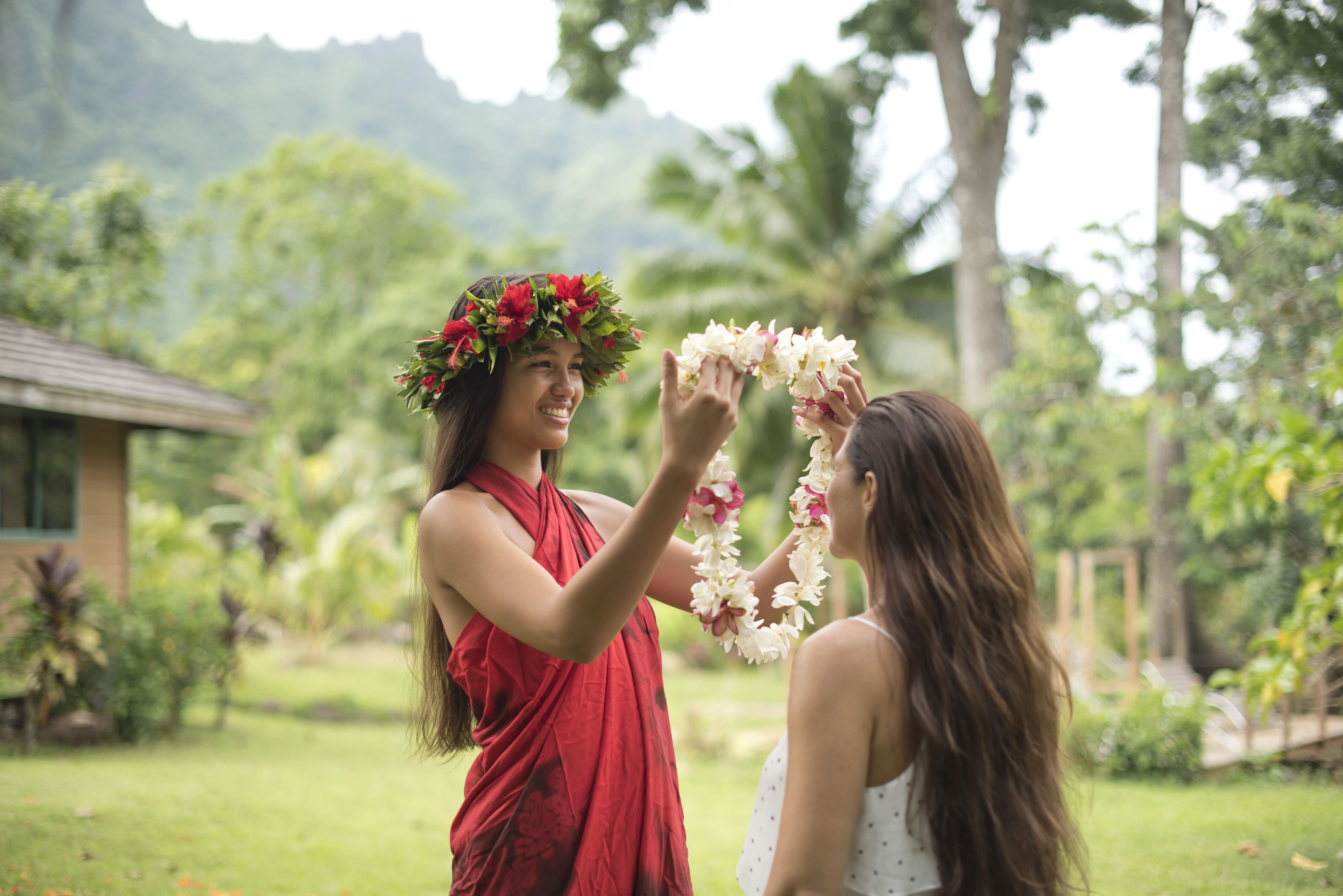 Flower head piece Moorea Tahiti Moorea Culture